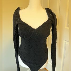 Black lace bodysuit